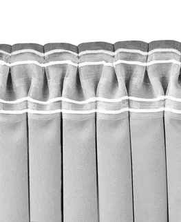 Záclony HOMEDE Závěs MILANA klasická transparentní dračí páska 7,5 cm s třásněmi 3 cm šedý, velikost 560x300