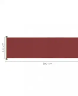 Markýzy Zatahovací boční markýza 140x500 cm Dekorhome Červená