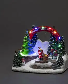 Vánoční vnitřní dekorace Konstsmide Christmas LED dekorační světlo Santa a děti, s hudbou