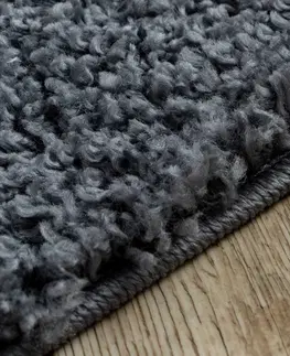 Koberce a koberečky Dywany Lusczow Kusový shaggy koberec BERBER CROSS šedý, velikost 80x150