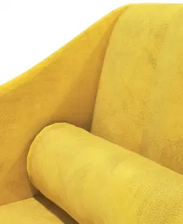 Lenošky Lenoška s podhlavníkem samet Dekorhome Žlutá