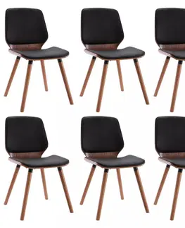 Židle Jídelní židle 6 ks Dekorhome Černá / hnědá