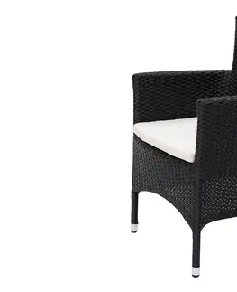 Zahradní židle a křesla DEOKORK Ratanové křeslo stohovatelné MODENA s polstrem (černá)