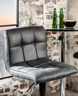 Luxusní barový nábytek Estila Barová židle Modena 95-115 cm šedá
