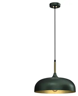 Svítidla  Lustr na lanku LINCOLN 1xE27/60W/230V pr. 35 cm zelená 