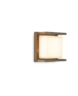 Venkovní nástěnná svítidla Moretti Luce LED venkovní nástěnné Ice Cubic 3405, mosaz antik