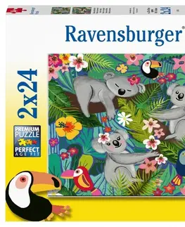 Hračky puzzle RAVENSBURGER - Koaly a lenochodi 2x24 dílků