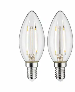 LED žárovky PAULMANN LED svíčka Filament E14 230V 2x250lm 2x2,7W 2700K čirá