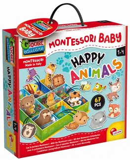 Hračky společenské hry LISCIANIGIOCH - Montessori Baby Krabička - Zvířátka