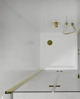 Sifony k pračkám MEXEN/S Lima Duo sprchový kout 90x90, transparent, zlatá +vanička se sifonem 856-090-090-50-02-4010G