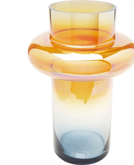 Skleněné vázy KARE Design Skleněná váza Phenom Ring - vícebarevná, 30cm