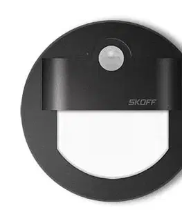 Svítidla LED nástěnné svítidlo Skoff Rueda černá neutrální 10V MJ-RUE-D-N s čidlem pohybu