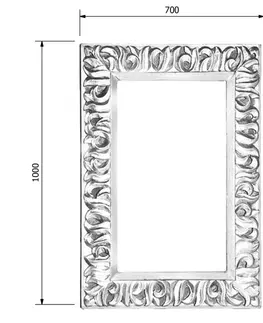 Koupelnová zrcadla SAPHO ZEEGRAS zrcadlo ve vyřezávaném rámu 70x100cm, stříbrná IN432