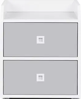 Dětský nábytek Konsimo Kontejner na kolečkách MIRUM šedý/bílý
