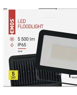 LED reflektory EMOS LED reflektor INOVO 50 W, šedý, neutrální bílá ZS2642