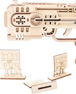 3D puzzle Woodcraft construction kit Dřevěné 3D puzzle Zbraň na gumičky Dragon Chaser