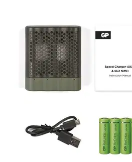 Inteligentní nabíječky EMOS Nabíječka baterií GP Speed M451 + 4× AA ReCyko 2700 B53457
