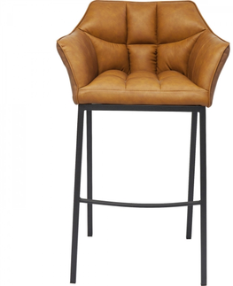 Barové židle KARE Design Kožená čalouněná barová židle Thinktank Quattro