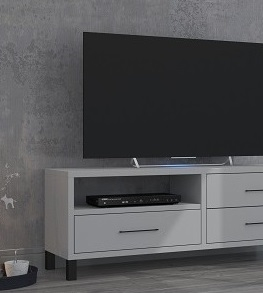 TV stolky Televizní stolek BRASSICA 3S, světle šedá