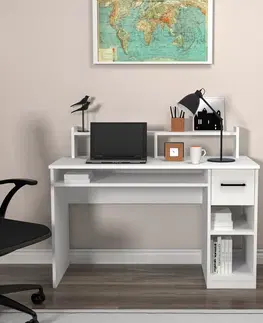 Kancelářské a psací stoly Psací stůl ESLEM bílý