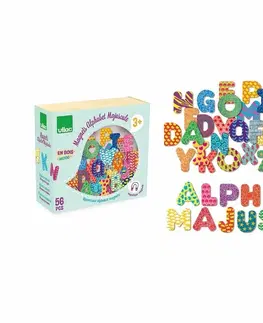 Dřevěné hračky Vilac Dřevěné magnetky velká abeceda, 56 ks