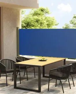 Markýzy Zatahovací boční markýza 117x300 cm Dekorhome Modrá