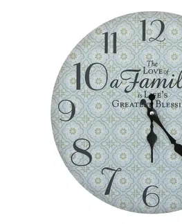 Hodiny Opálové nástěnné hodiny The Love of a Family – 34*3cm/ 1*AA Chic Antique 22032206