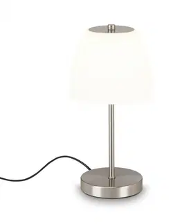 LED stolní lampy BRILONER LED stolní lampa, pr. 18 cm, 5,5 W, matný nikl BRILO 7029-012