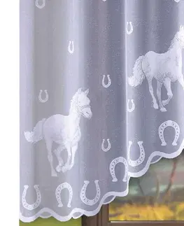 Záclony Forbyt, Hotová záclona, Koně bílé, 300 x 150 cm 300 x 150 cm