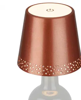 LED stolní lampy BRILONER Nabíjecí stolní lampa, 11 cm, 2,6W, 280lm, měď BRILO 7485013