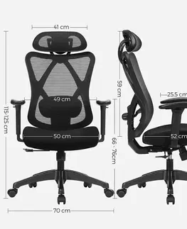 Kancelářské židle SONGMICS Kancelářská židle Morsa černá