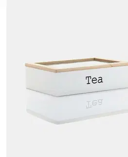 Příslušenství pro přípravu čaje a kávy EH Box na čajové sáčky Tea, 6 přihrádek, bílá