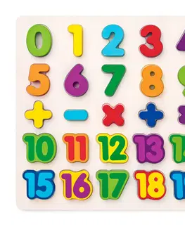 Hračky puzzle WOODY - Puzzle - číslice na desce