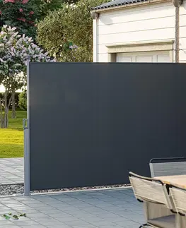 Markýzy Boční markýza zatahovací tmavě šedá 160 x 400 cm