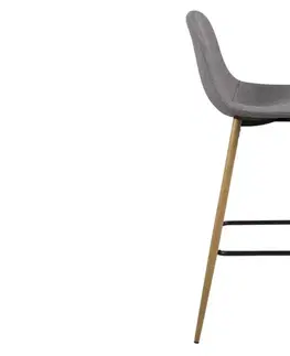 Barové židle Dkton Designová barová židle Nayeli světle šedá Calle a přírodní