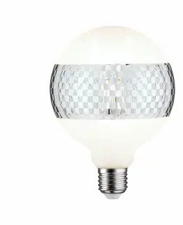 LED žárovky PAULMANN LED G125 kruhové zrcadlo stříbrná lesklá károvaná E27 2700K stmívatelné 287.42
