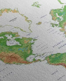 Obrazy mapy Obraz klasická mapa světa s bílým pozadím