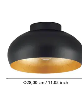 Stropní svítidla EGLO EGLO Mogano 2 stropní světlo, Ø28cm, černá/zlatá