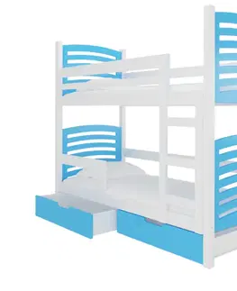 Postele ArtAdrk Dětská patrová postel OSUNA Barva: bílá / modrá