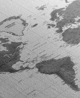 Obrazy mapy Obraz nádherná mapa světa v černobílém provedení