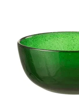 Mísy a misky Zelená skleněná miska s bublinkami Lisboa - Ø15*6cm / 630ml J-Line by Jolipa 21697