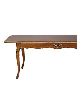 Designové a luxusní jídelní stoly Estila Luxusní klasický jídelní stůl Clasica z dřevěného masivu s vyřezávanou výzdobou obdélníkového tvaru 180cm