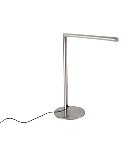 Stolni lampy Moderní stolní lampa z oceli s dotykovým stmívačem vč. LED - Douwe