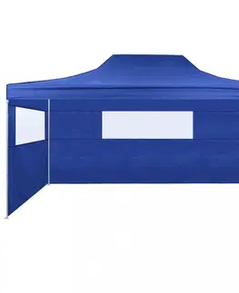 Zahradní altány Skládací party stan s bočnicemi 3x4 m Dekorhome Modrá