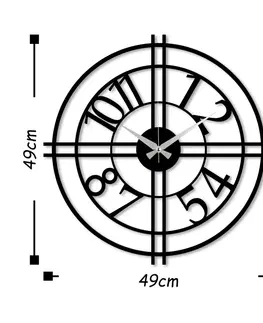 Hodiny Wallity Dekorativní nástěnné hodiny Pejas 49 cm černé
