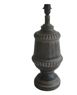 Lampy Šedá dřevěná noha k lampě Philippe - Ø 21*55 cm E27 Clayre & Eef 6LMP667