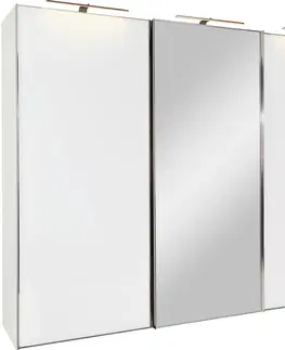 Šatní skříně s posuvnými dvěřmi Šatní skříň se zrcadlem Sonate Rom, 298x240 Cm, Bílá