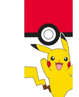 Ručníky Dětská osuška Pokémon Pokéball a Pikachu, 70 x 140 cm