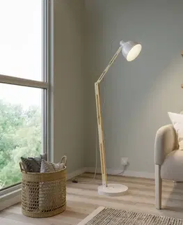 Stojací lampy Lamkur Stojací lampa Skansen, nastavitelná, bílá