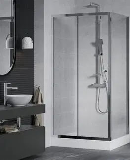 Sprchové vaničky MEXEN/S Apia Sprchový kout 100x80 cm, transparent, chrom + vanička Rio 840-100-080-01-00-4510